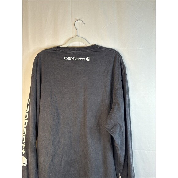 Men’s Carhartt Black Long Sleeve T Shirt Size Large Original Fit Preowned - Picture 7 of 10